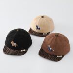 Autumn Style Suede & Leopard Print Pony Baseball Cap
