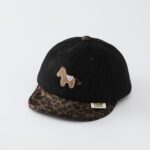 Autumn Style Suede & Leopard Print Pony Baseball Cap