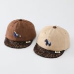 Autumn Style Suede & Leopard Print Pony Baseball Cap