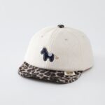 Autumn Style Suede & Leopard Print Pony Baseball Cap