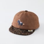 Autumn Style Suede & Leopard Print Pony Baseball Cap