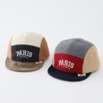 Autumn Style Light Corduroy Paris Color-block Kids Baseball Cap