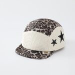 Autumn Style Leopard Print Corduroy Kids Star Baseball Cap