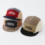 Autumn Style Light Corduroy Paris Color-block Kids Baseball Cap