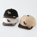 Autumn Style Suede & Leopard Print Pony Baseball Cap