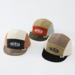 Autumn Style Light Corduroy Paris Color-block Kids Baseball Cap