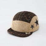Autumn Style Leopard Print Corduroy Kids Star Baseball Cap