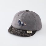 Autumn Style Suede & Leopard Print Pony Baseball Cap